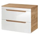Lomadox Waschbeckenschrank LUTON-56 Weiß Hochglanz Softclose Bild 2