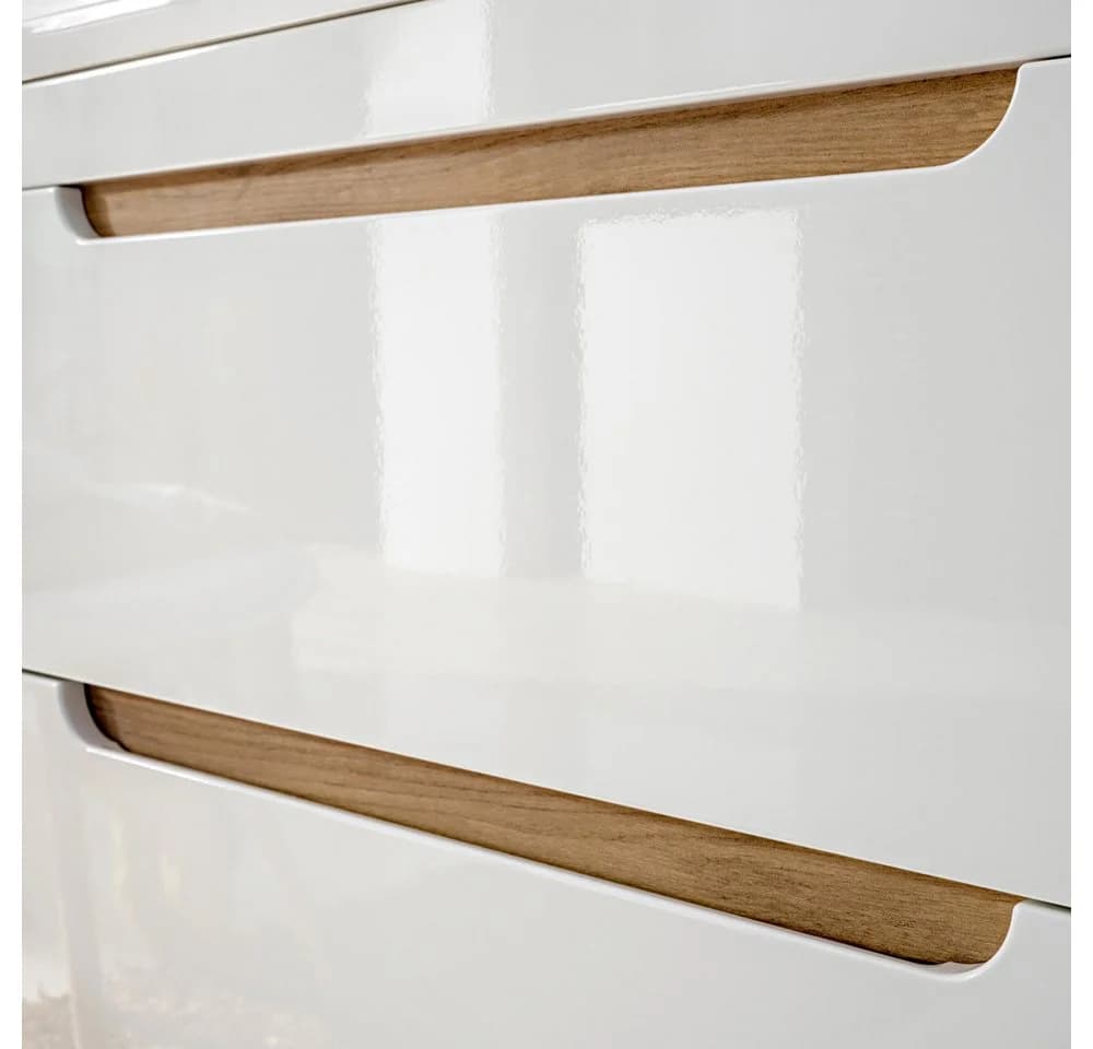 Lomadox Waschbeckenschrank LUTON-56 Weiß Hochglanz Softclose - Bild 4