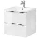 Lomadox Waschtisch TOSKANA-56 mit Keramik-Waschbecken Weiß Hochglanz Bild 3