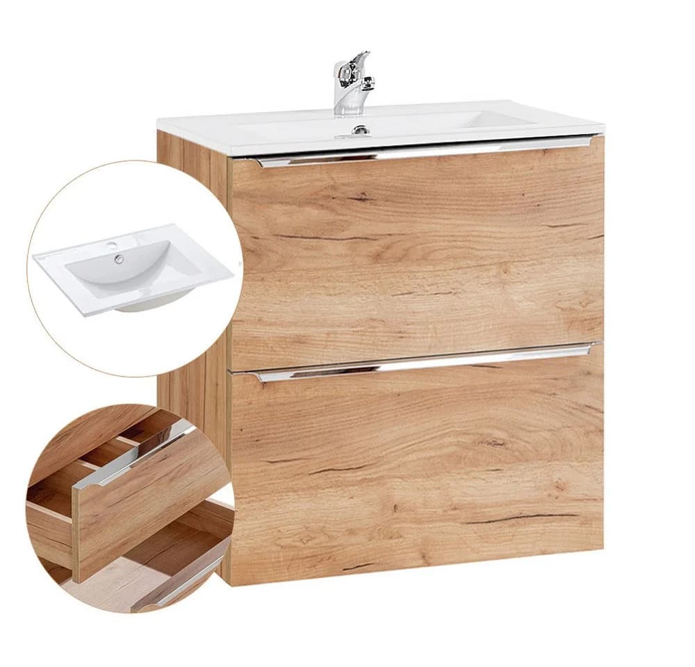 Lomadox Waschtisch TOSKANA-56 mit Soft-Close und Keramikbecken - Bild 2