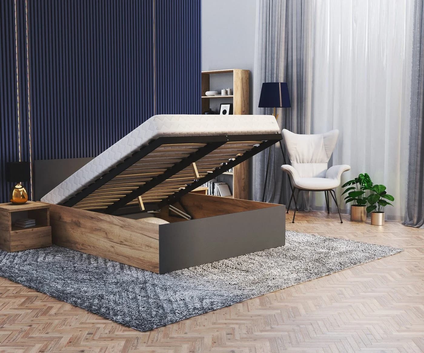 thematys Stauraumbett 120x200-180x200 mit Bettkasten & Lattenrost - Bild 4