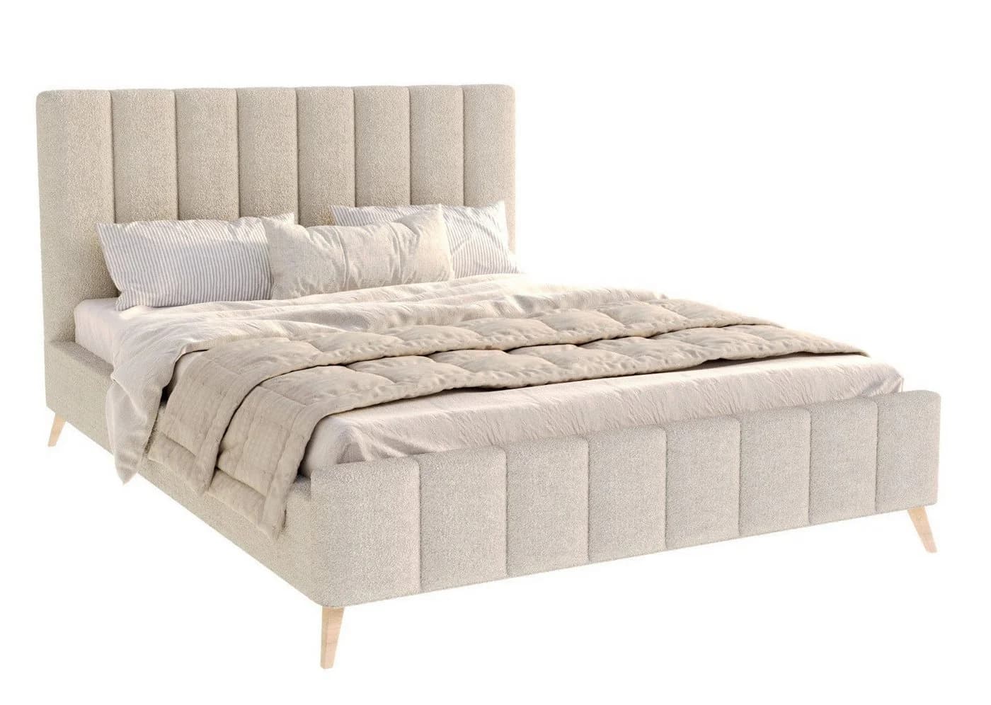 thematys Polsterbett Bouclé Bezug Großes Kopfteil Modern - Bild 4
