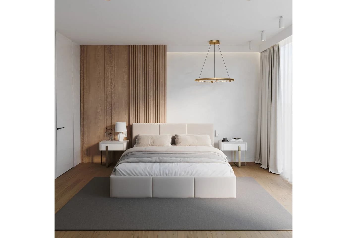 thematys Polsterbett mit Bettkasten & Lattenrost beige Samt - Bild 2