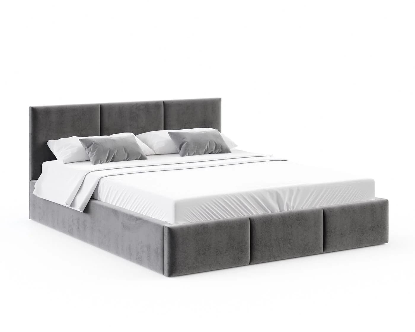 thematys Polsterbett mit Bettkasten & Lattenrost Grau Velours - Bild 5
