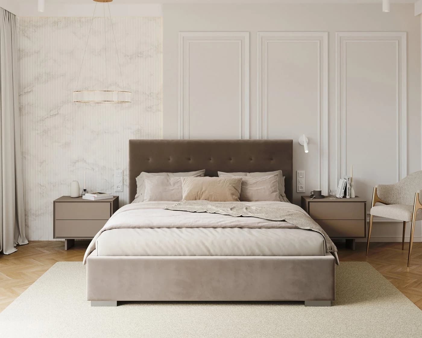 thematys Polsterbett Samt Velours mit Bettkasten grau - Bild 2