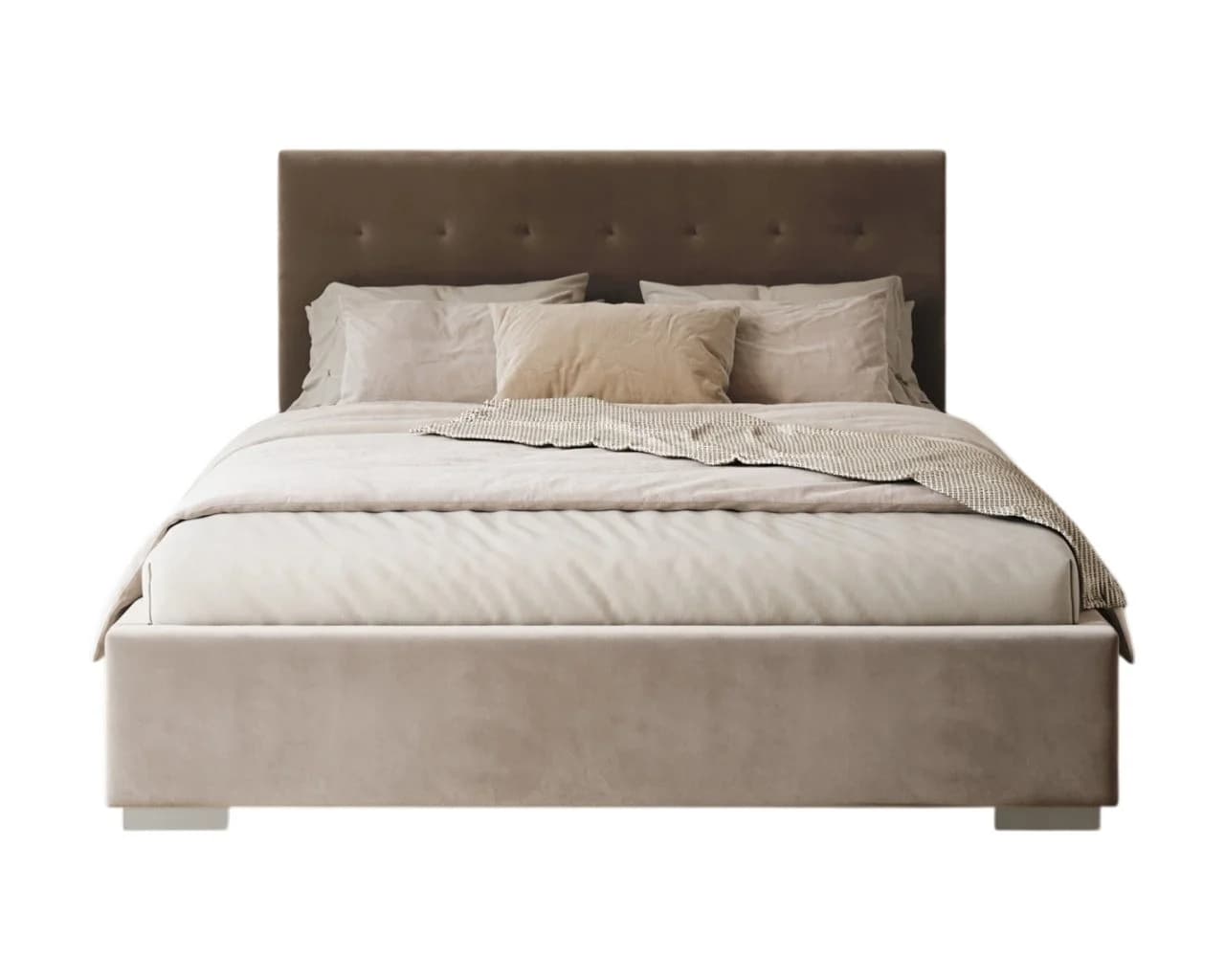 thematys Polsterbett Samt Velours mit Bettkasten grau - Bild 5
