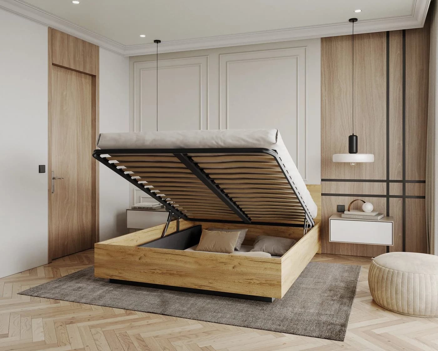 thematys Stauraumbett mit Bettkasten & Lattenrost – schwebendes Design - Bild 4