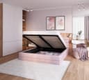 thematys Polsterbett Stauraumbett Velours Rosa mit Bettkasten Bild 1