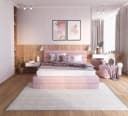 thematys Polsterbett Stauraumbett Velours Rosa mit Bettkasten Bild 2