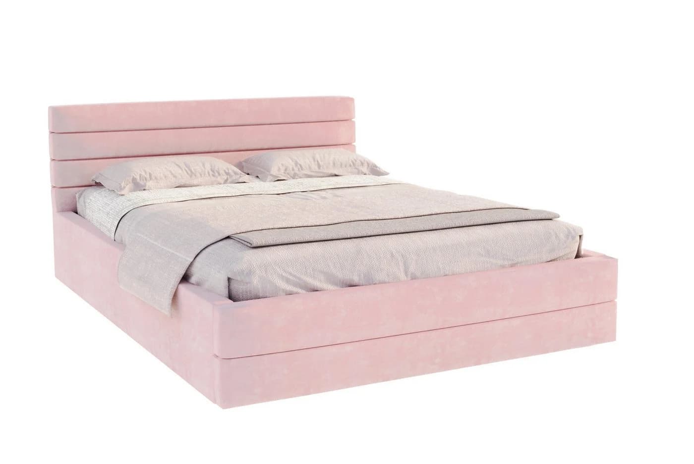 thematys Polsterbett Stauraumbett Velours Rosa mit Bettkasten - Bild 4