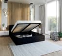 thematys Polsterbett VIRGINIA TRINITY Schwarz Velours mit Bettkasten Bild 1