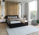 thematys Polsterbett VIRGINIA TRINITY Schwarz Velours mit Bettkasten Bild 4