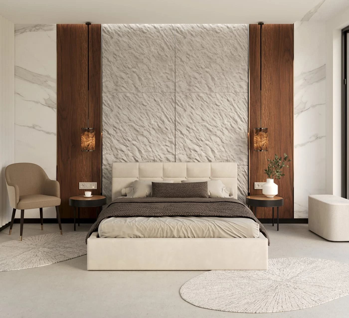 thematys Polsterbett Stauraumbett Velours Beige mit Bettkasten - Bild 2