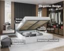 thematys Polsterbett Stauraumbett Velours Beige mit Bettkasten Bild 3