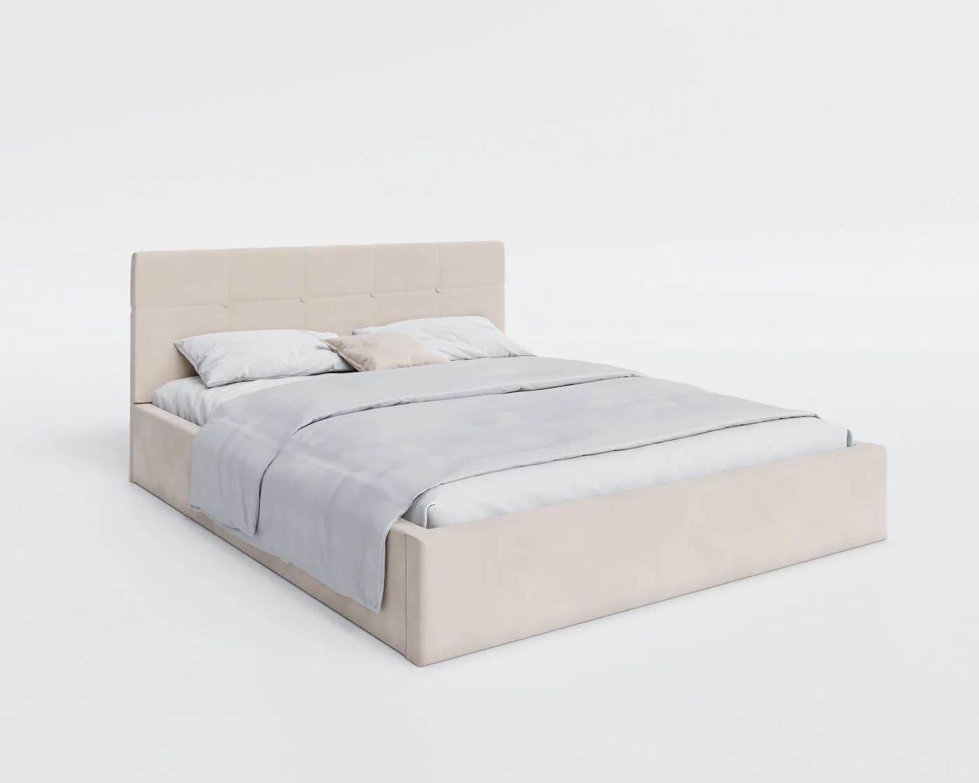 thematys Polsterbett Stauraumbett Velours Beige mit Bettkasten - Bild 5