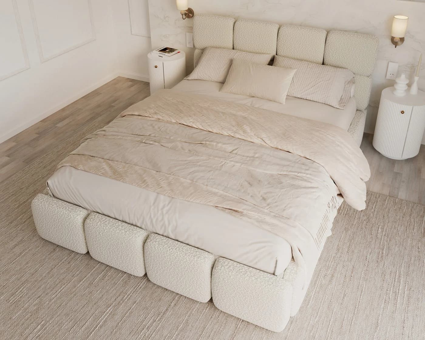 thematys Polsterbett Stauraumbett Bouclé Cleo 140x200, 160x200, 180x200cm - Bild 3