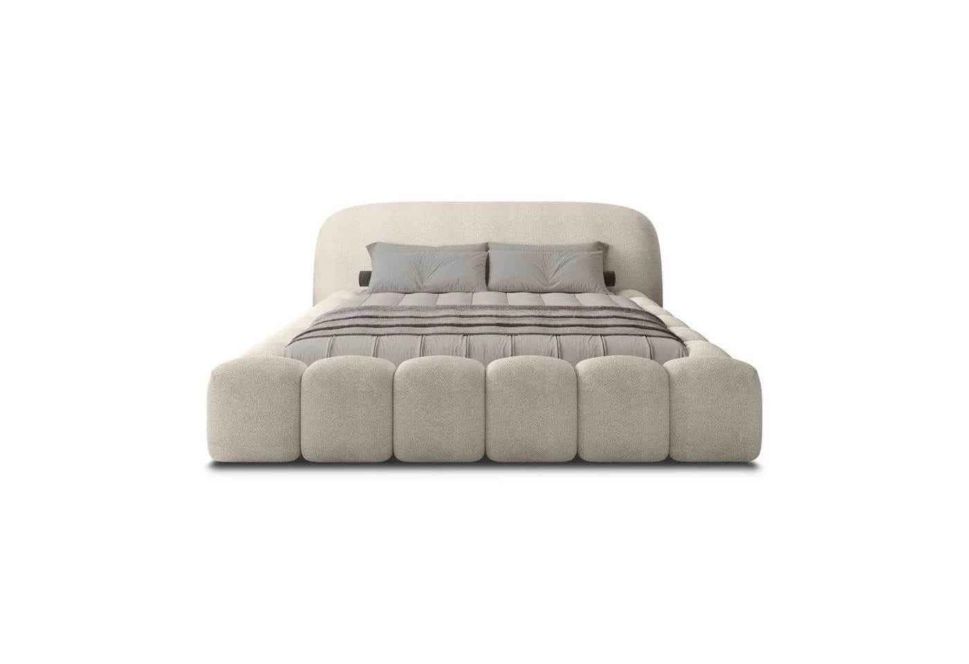 thematys Polsterbett mit Bettkasten, Bouclé, Oversize-Kopfteil - Bild 3
