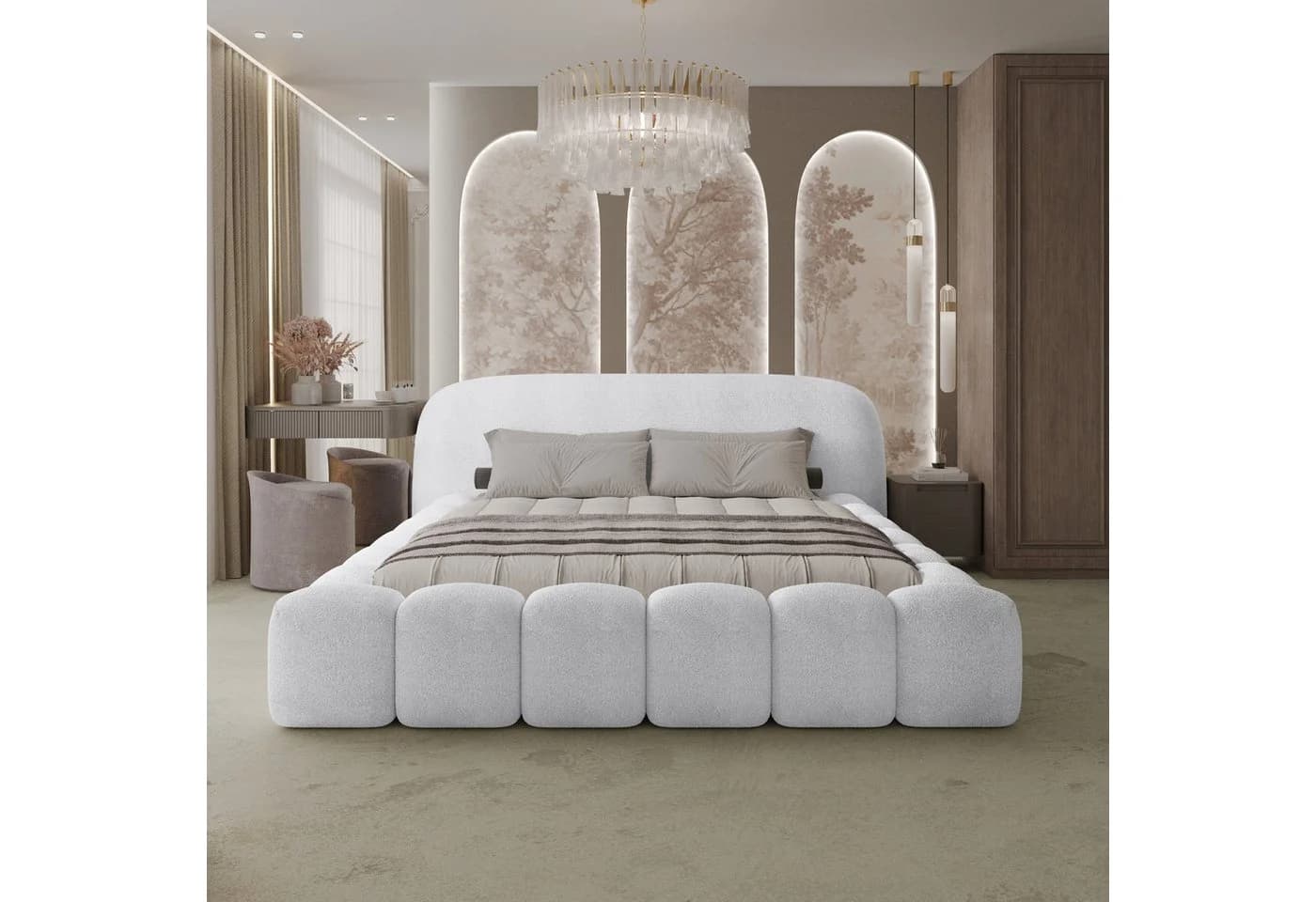 thematys Polsterbett ORLANDO Cloud Bettkasten Bouclé Bezug 140x200 - Bild 2