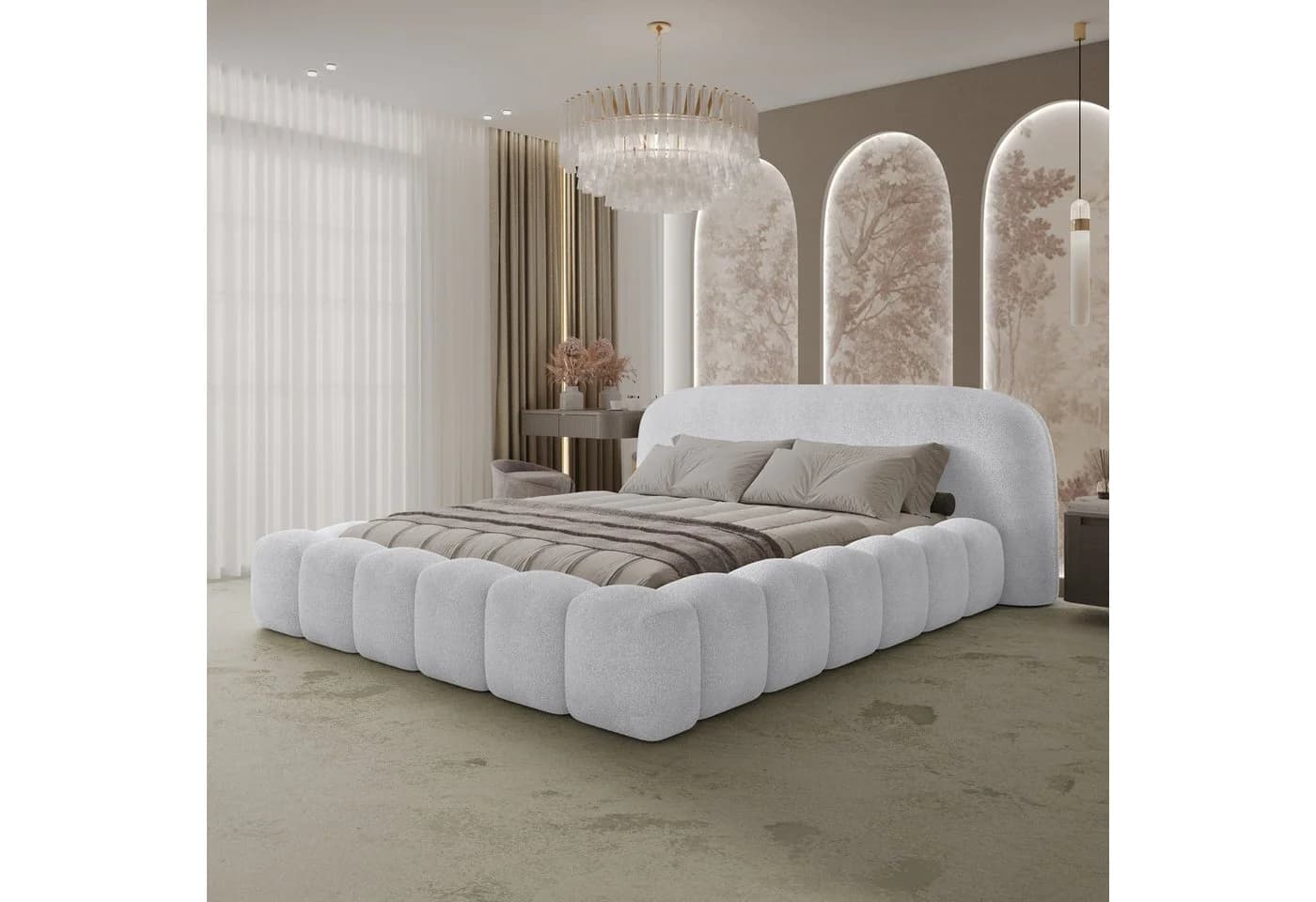 thematys Polsterbett ORLANDO Cloud Bettkasten Bouclé Bezug 140x200 - Bild 4