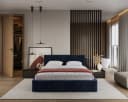 thematys Polsterbett mit Bettkasten & Lattenrost Samt Tiefblau Bild 2