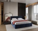 thematys Polsterbett mit Bettkasten & Lattenrost Samt Tiefblau Bild 3