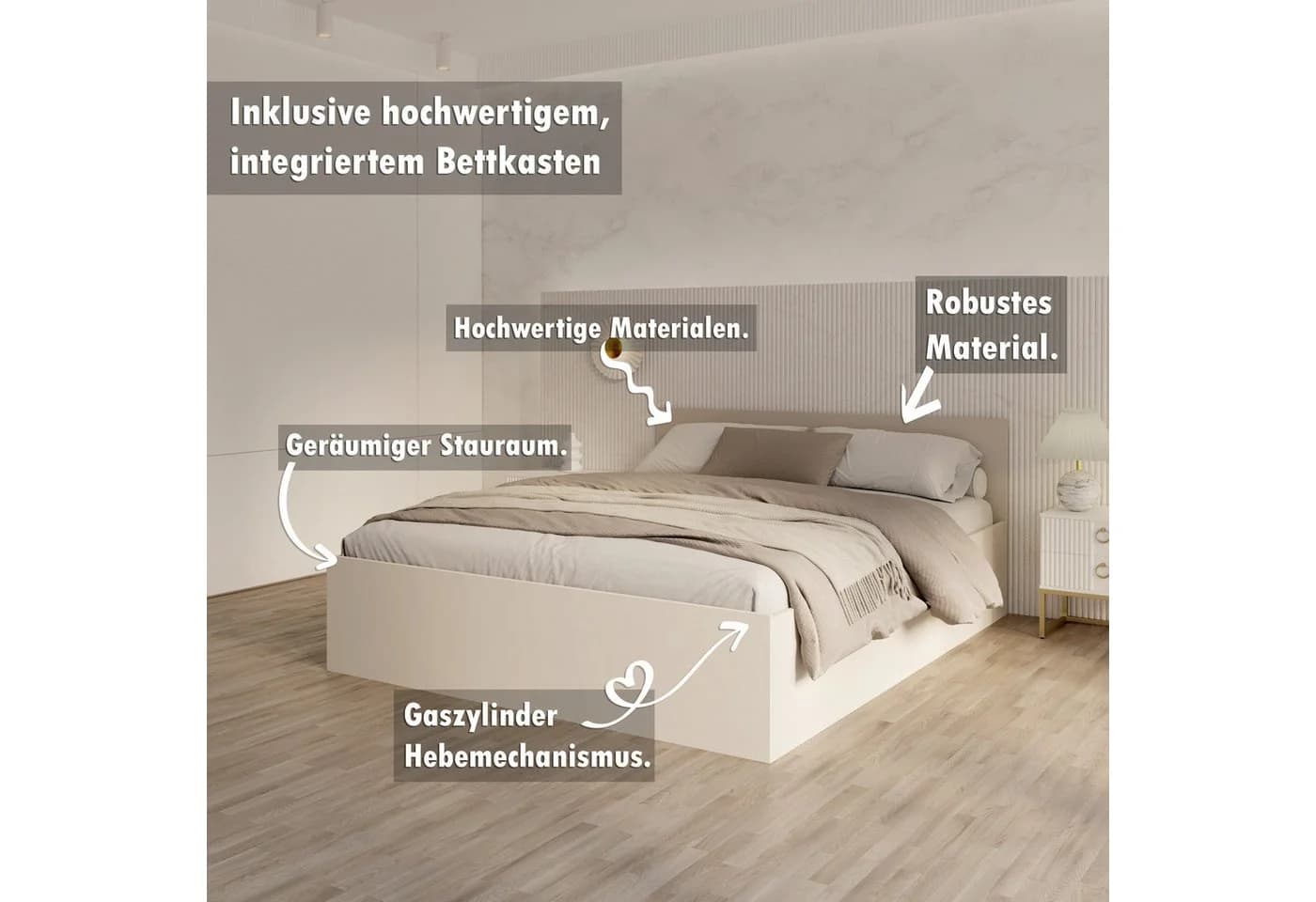 thematys Stauraumbett mit Bettkasten und hydraulischer Klappfunktion - Bild 3