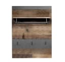 trendteam Garderobenpaneel Indy Old Wood Grau / Braun mit Kleiderstange Bild 1
