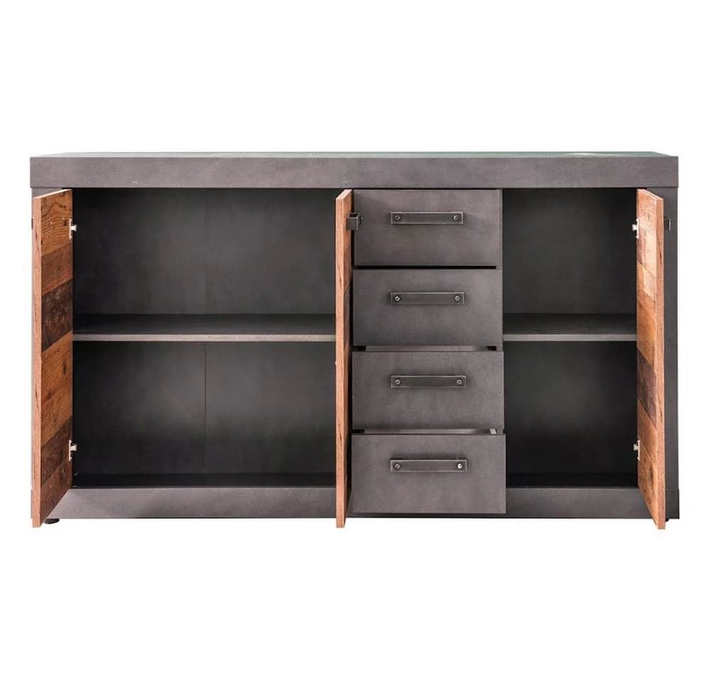 trendteam Sideboard Indy Old Used Wood Matera Grau 151x86 cm - Bild 3