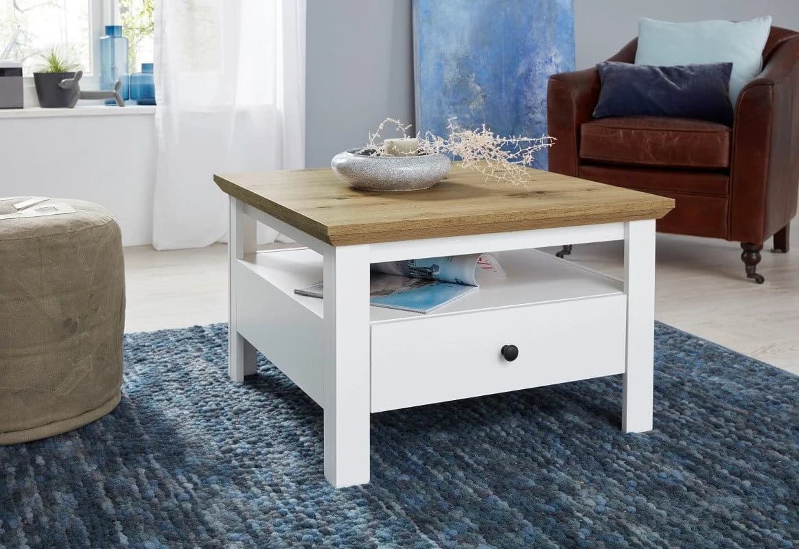trendteam Couchtisch Artisan Eiche Weiß 70x46x70cm - Bild 2