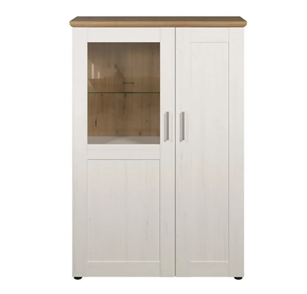 trendteam Vitrine Shade Hochschrank Weiß Eiche
