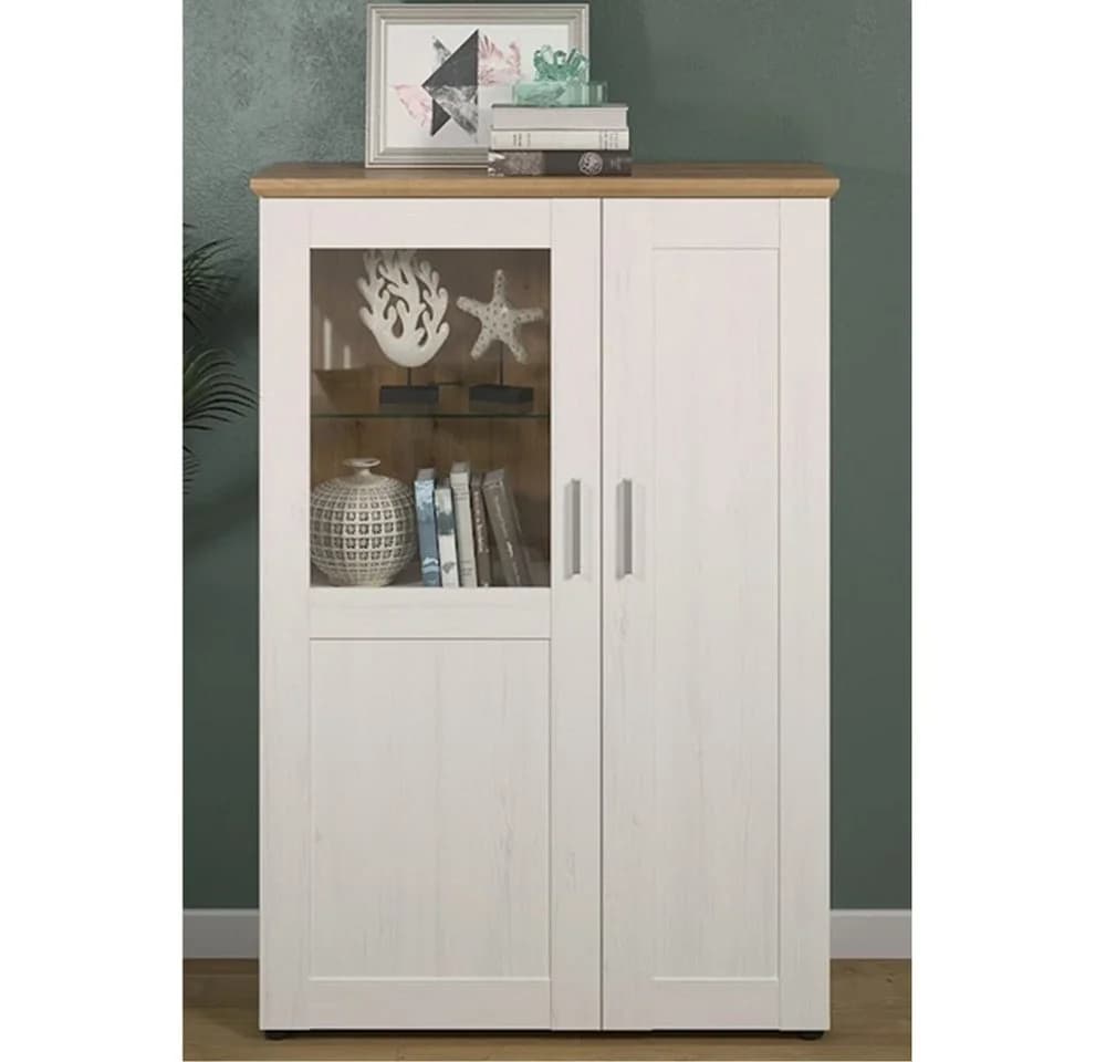 trendteam Vitrine Shade Hochschrank Weiß Eiche - Bild 2