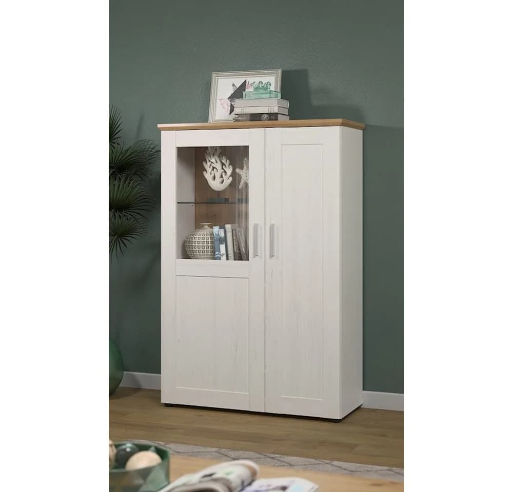trendteam Vitrine Shade Hochschrank Weiß Eiche - Bild 3