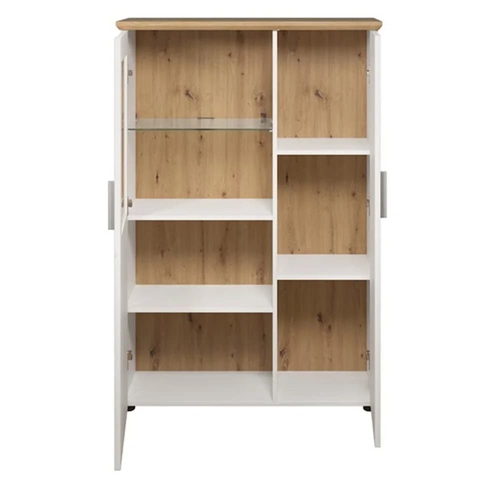 trendteam Vitrine Shade Hochschrank Weiß Eiche - Bild 5