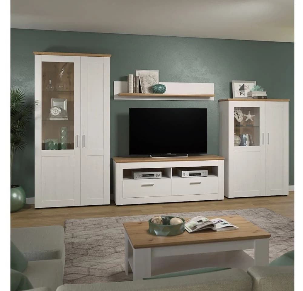 trendteam Wohnzimmer-Set Anbauwand 4-tlg. Landhausstil - Bild 2