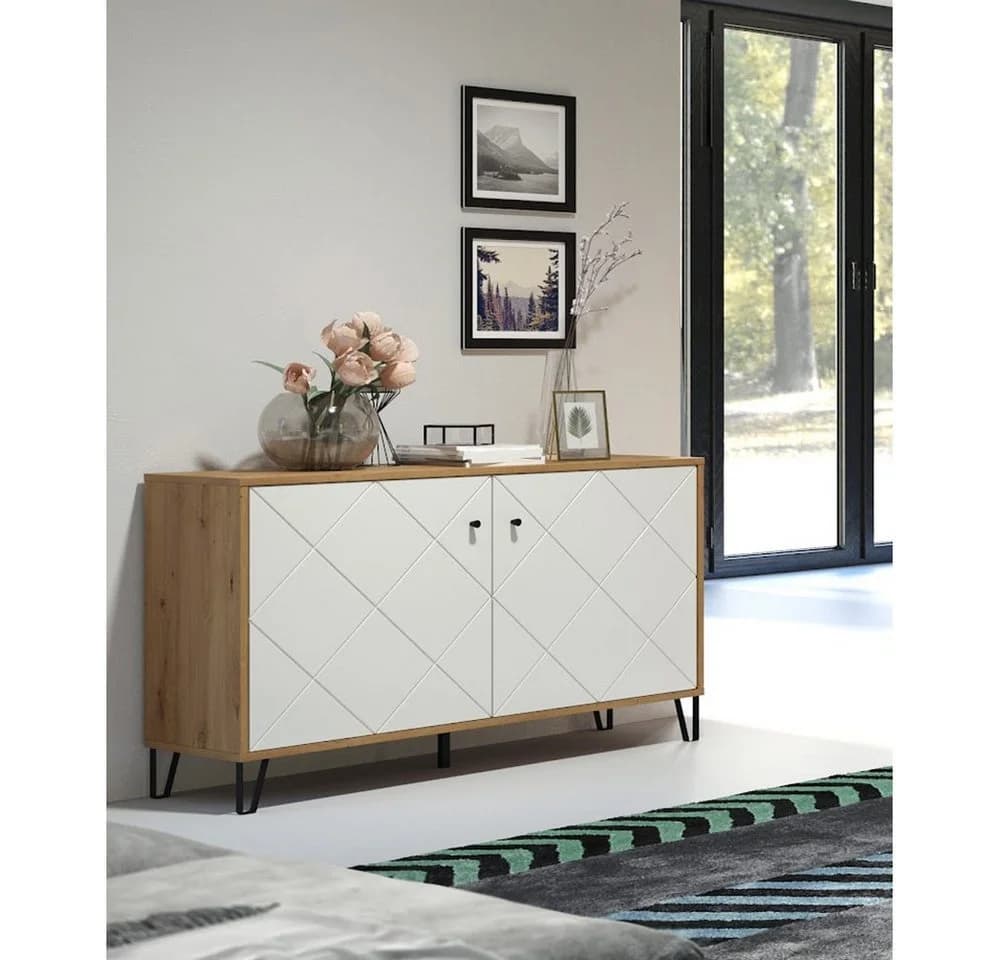 trendteam Sideboard Touch Weiß/Schwarz mit Soft-Close - Bild 3