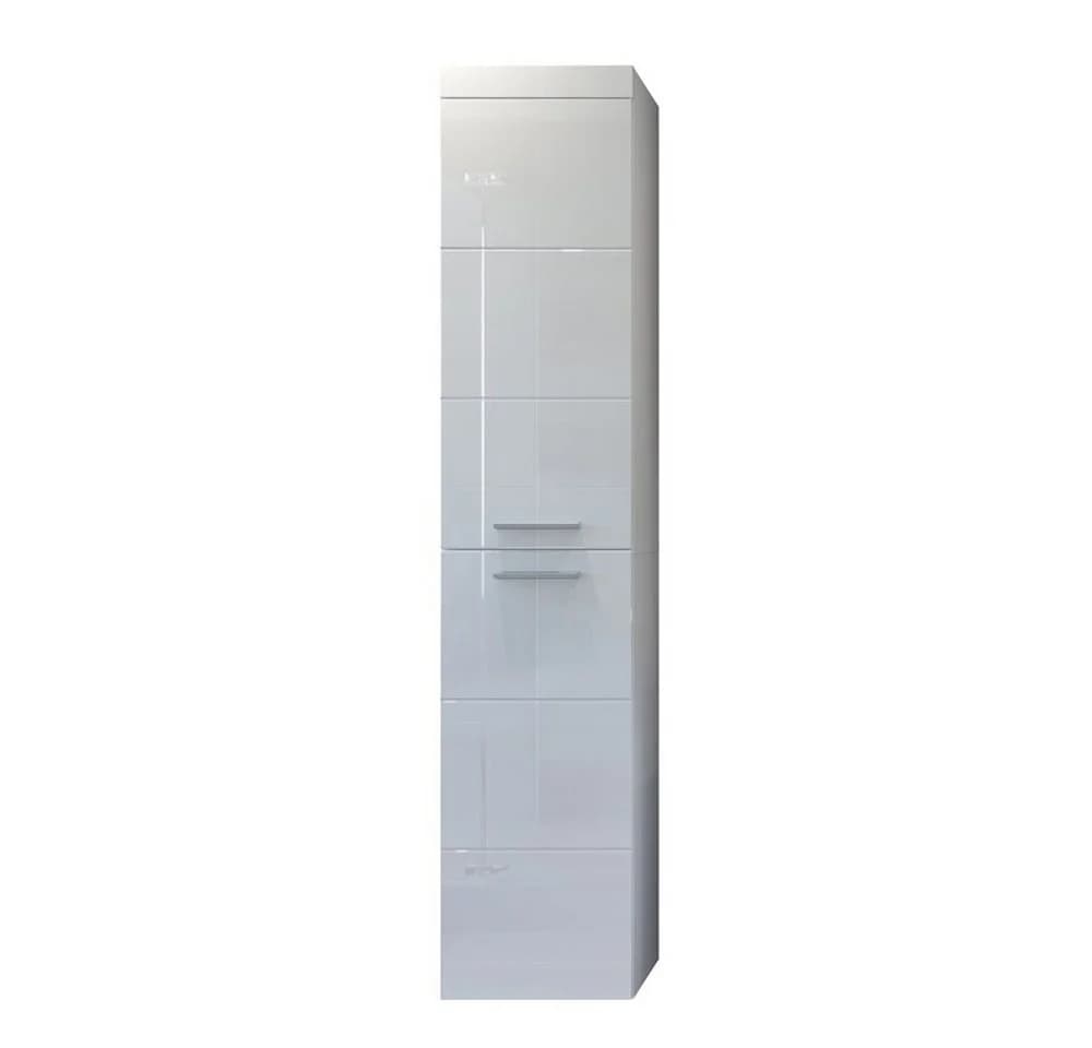trendteam Hochschrank Devon Badschrank Weiß Hochglanz Modern - Bild 3