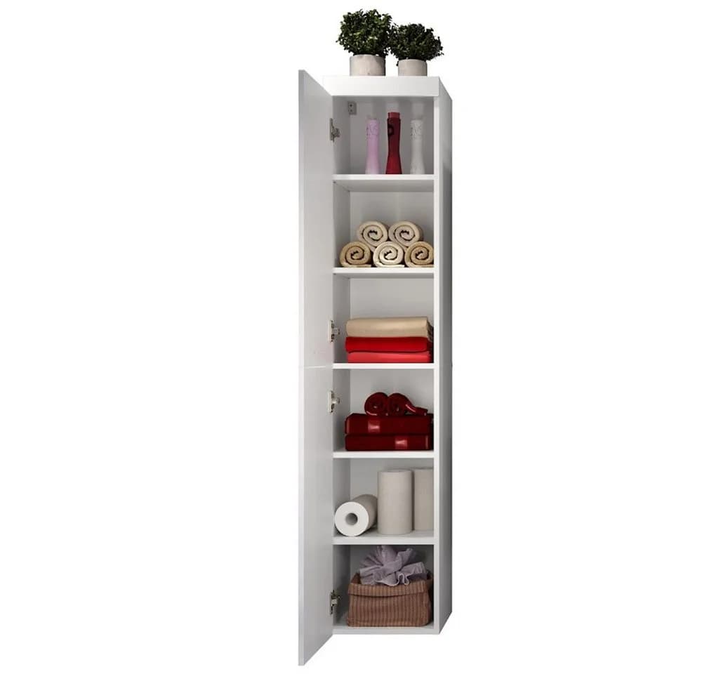 trendteam Hochschrank Devon Badschrank Weiß Hochglanz Modern - Bild 4