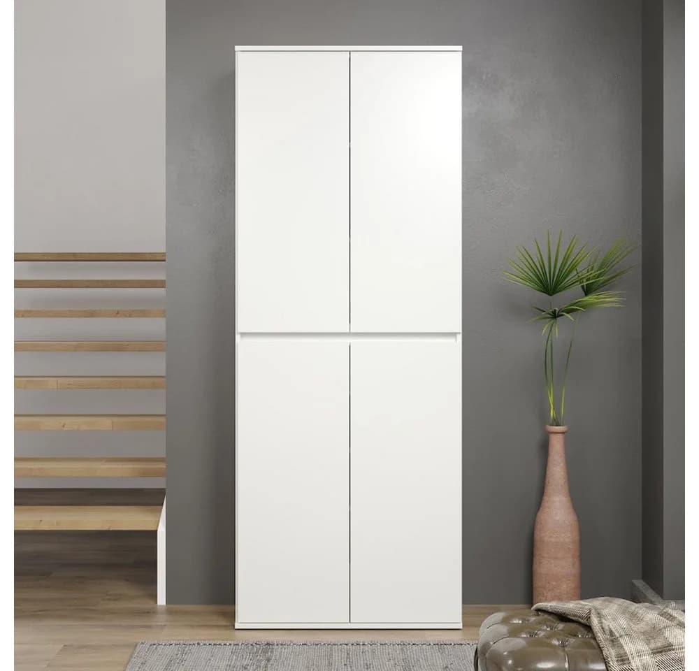 trendteam Garderobenschrank Nevada Weiß Modern