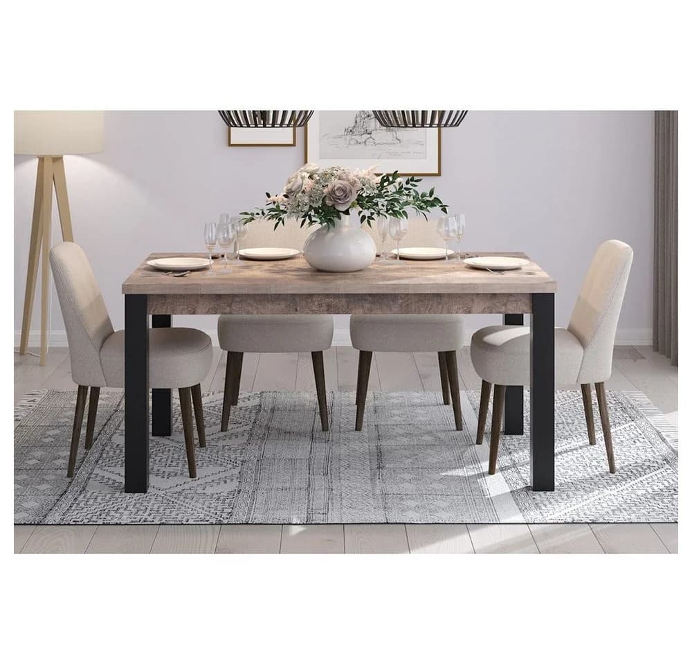 trendteam Esstisch Eiche Tabak Melamin Schwarz - Bild 3