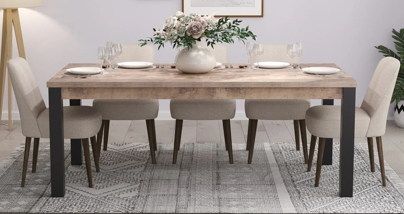 trendteam Esstisch Emile 1 Eiche Tabak Schwarz Modern - Bild 2