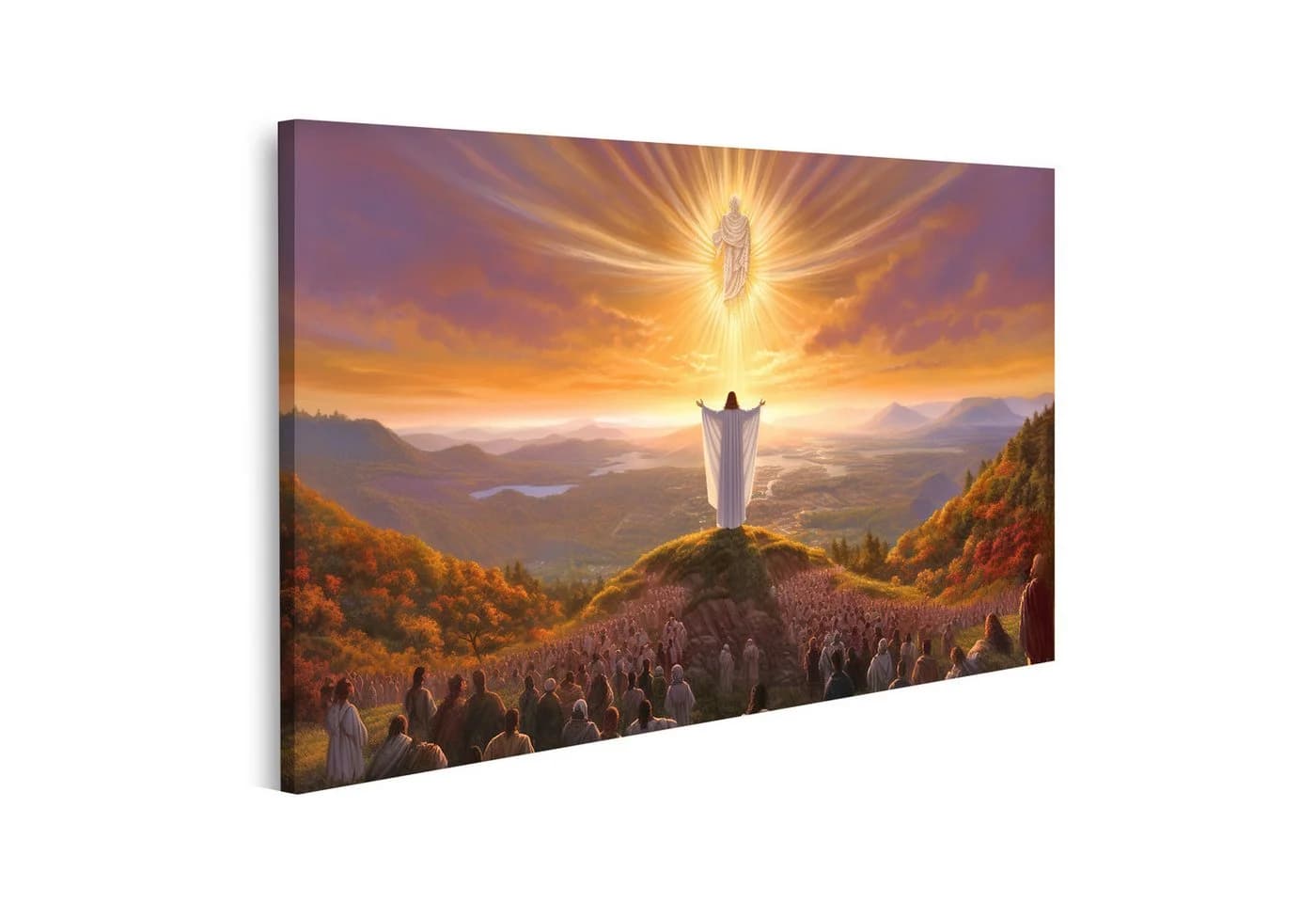 islandburner Leinwandbild Jesus Stehend Auf Hügel Betend zu Gott - Bild 2