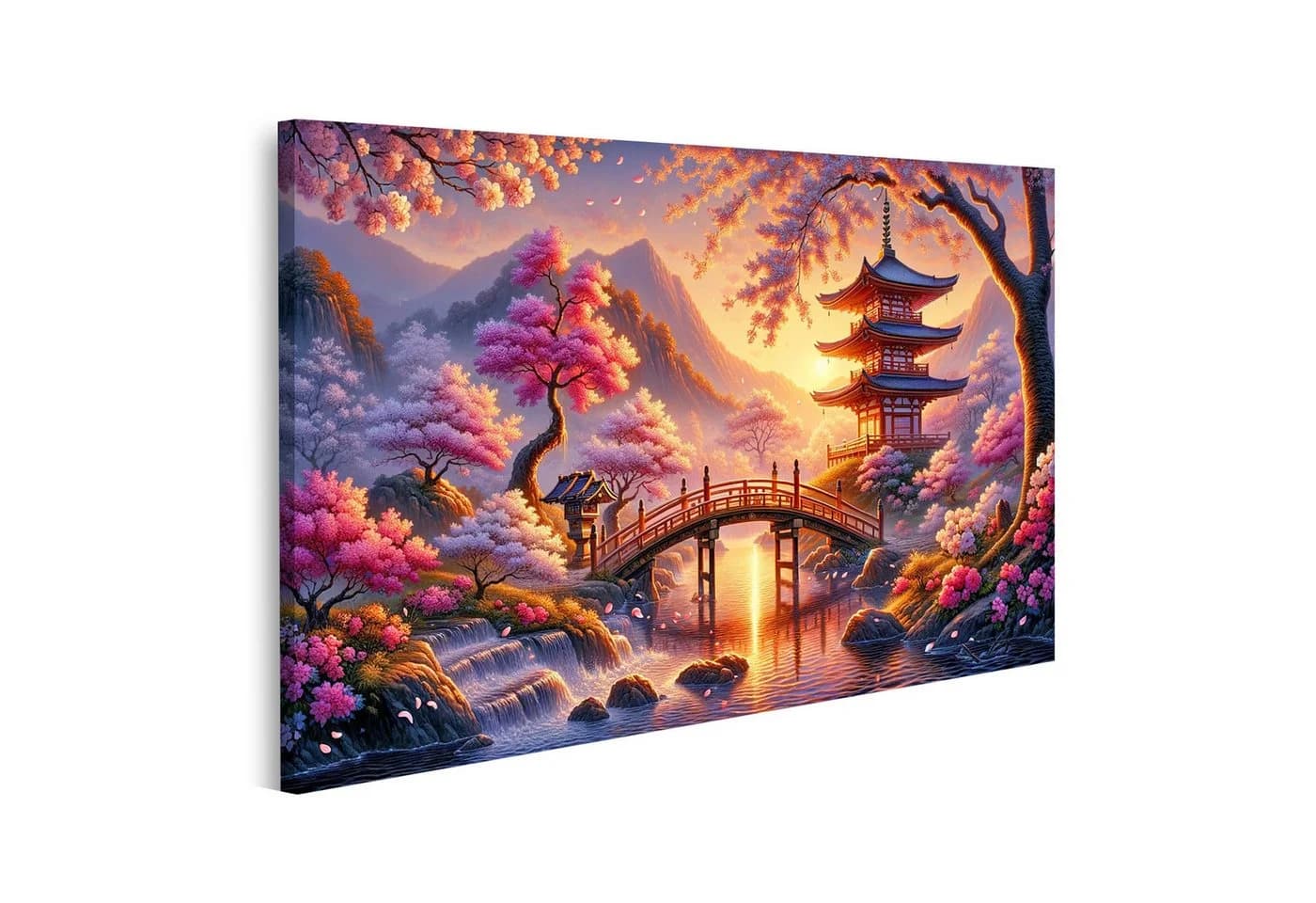 islandburner Leinwandbild Gelassenes Japan Kirschblüten in Blüte - Bild 2