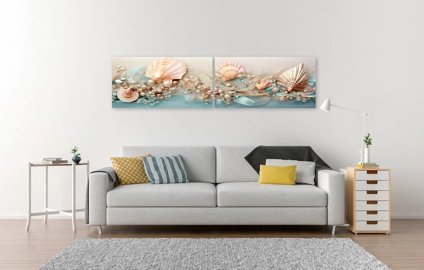 islandburner Leinwandbild Banner Meer Muscheln Korallen