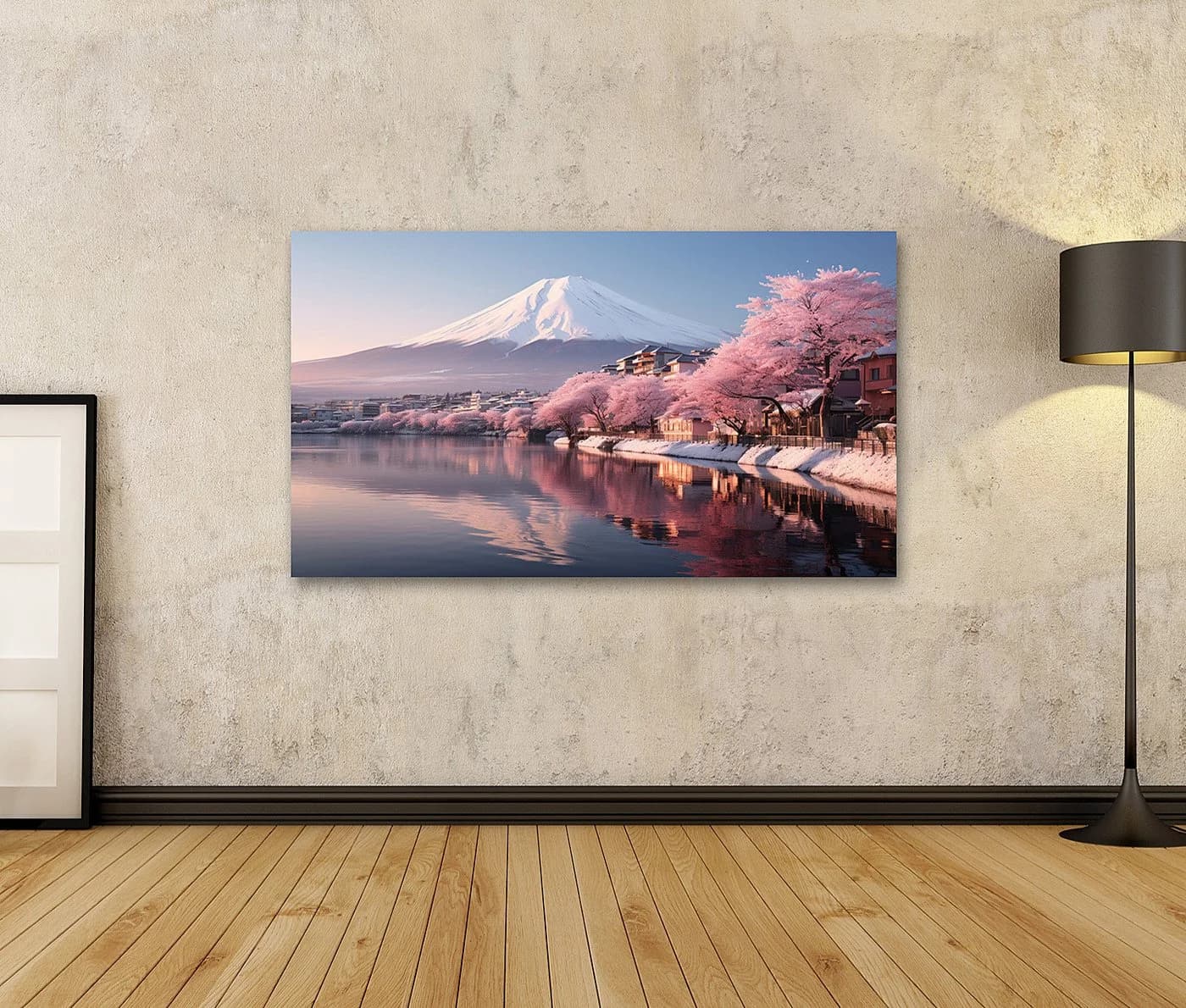 islandburner Leinwandbild Fuji Berg Kirschblüten Japan