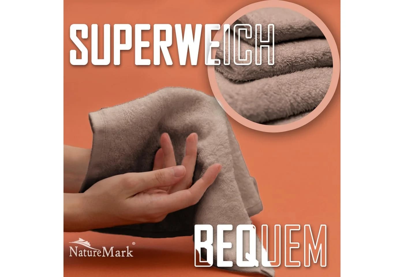 NatureMark Seiftuch Frottier Seiftücher 10er Pack 30x30cm, 100% Baumwolle - Bild 4
