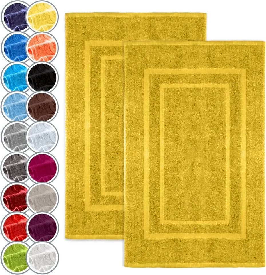 NatureMark Badematte 2er-Set Badvorleger 50x80cm Baumwolle Gelb - Bild 2