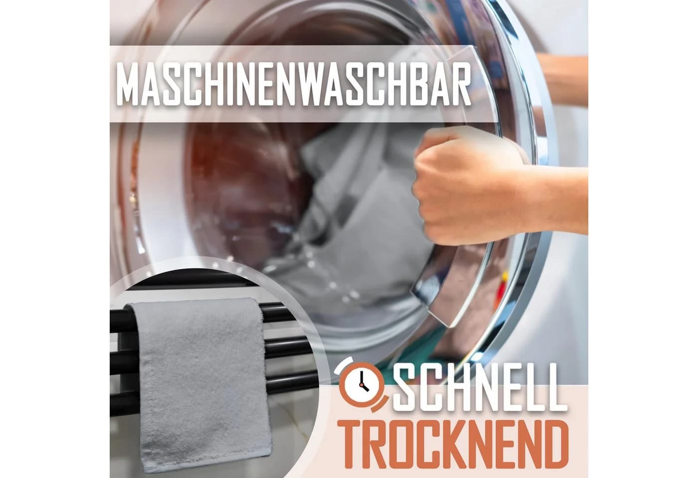 NatureMark Seiftuch 10er-Set Silbergrau 100% Baumwolle Frottier - Bild 5