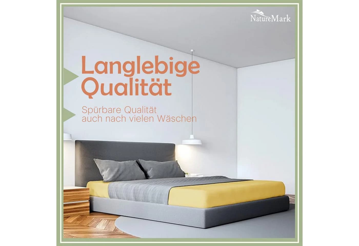 NatureMark Spannbettlaken Mikrofaser Polyester Gelb 200x220 cm - Bild 4