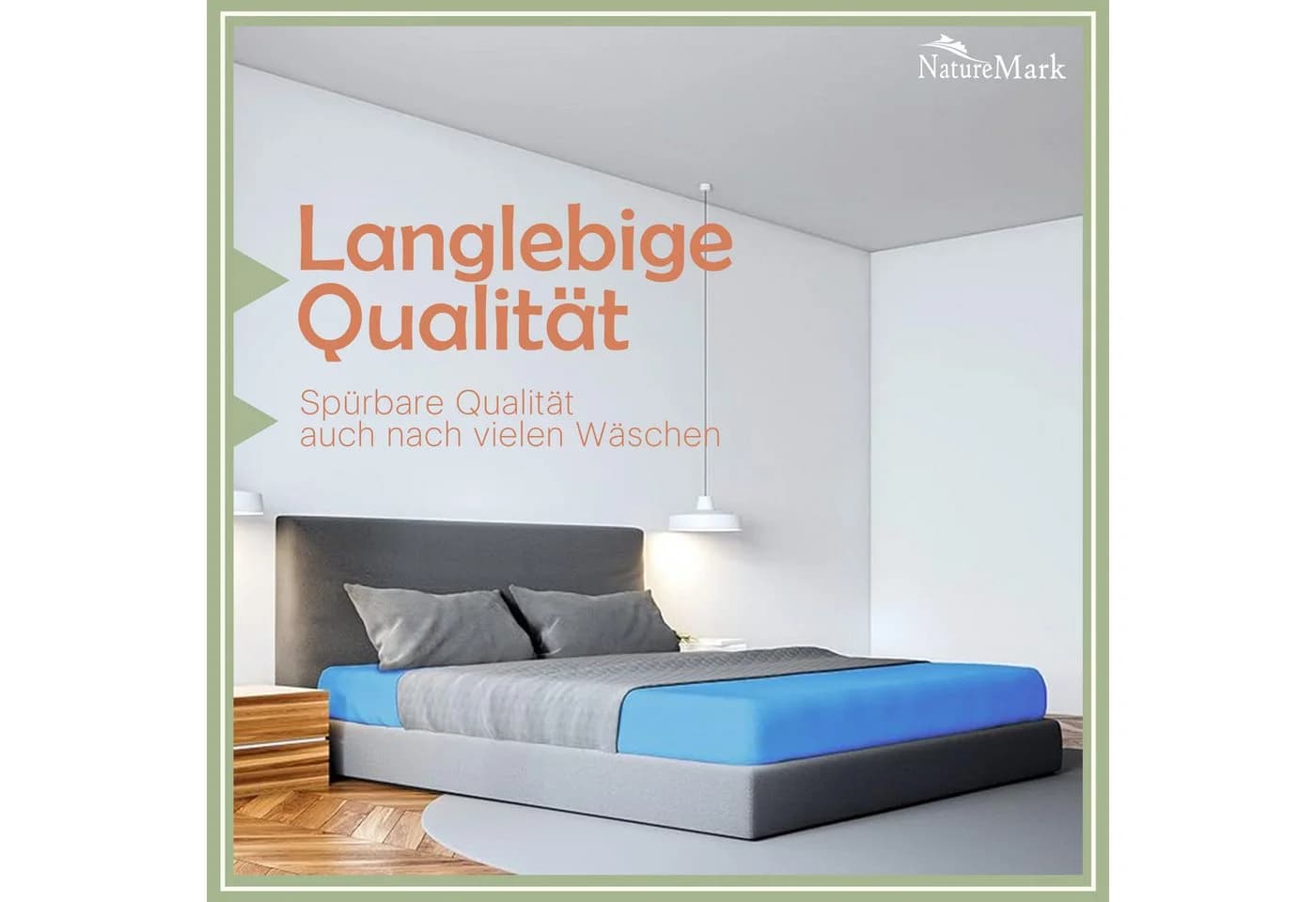 NatureMark Spannbettlaken Mikrofaser Polyester Türkis 200x220 cm - Bild 4