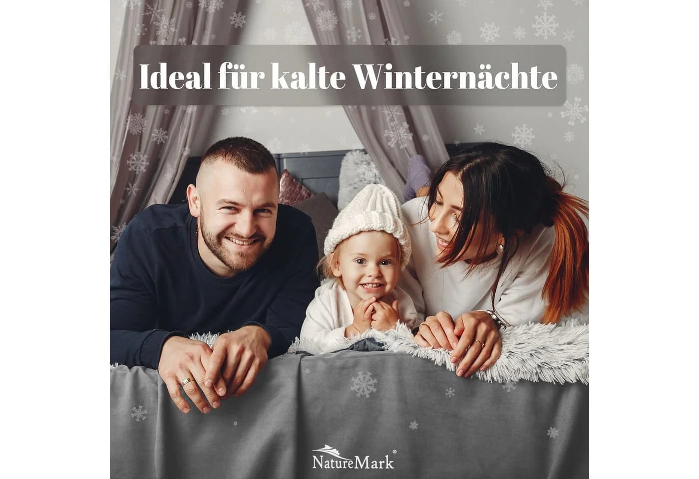 NatureMark Spannbettlaken Winter Thermo Fleece 80% Baumwolle 20% Polyester Silber Grau - Bild 4